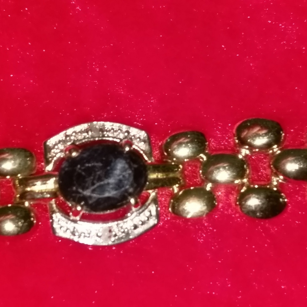 12.19 Cts Black Sapphire & Diamond Designer Brac